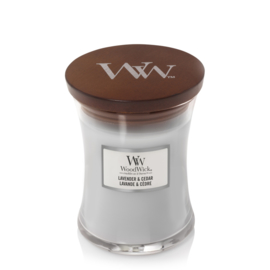 "Lavender & Cedar" WoodWick candle medium