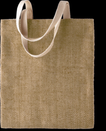 Totebag in 100% jute, beige, om te laten borduren