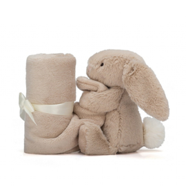 Knuffeldoekje konijn "Jellycat" taupe + 1 naam geborduurd