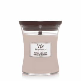 "Vanilla & Seasalt" WoodWick candle medium
