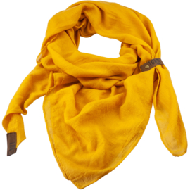 Sjaal "LOT83", Puk, driehoekig oker geel