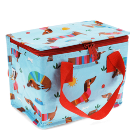 Koeltasje Rex London "Sausage dog blue" met of zonder naam geborduurd