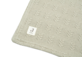 "Jollein" Baby Deken "Grain Knit/fleece" 75x100cm, Olive Green, met of zonder naambordurin