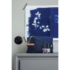 Toilettas "La Cerise sur le Gâteau" jeans blauw GM, met of zonder naam geborduurd