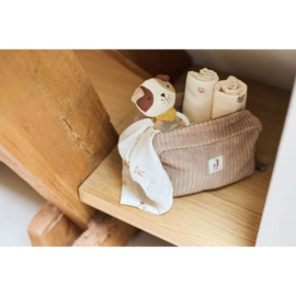 Toilettas ribfluweel - beige, om te laten borduren