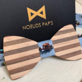 Houten vlinderdas "Noeuds Pap's", in esdoorn/notelaar