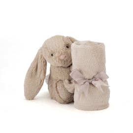 Knuffeldoekje konijn "Jellycat" taupe + 1 naam geborduurd