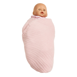 "Nordic coast company" mousseline Baby Deken, pink met of zonder naamborduring