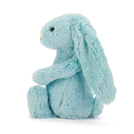 "JELLYCAT" Bashful Bunny, aqua, met of zonder naam