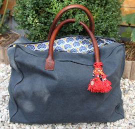 Weekend Bag, 48H "Les Belles Vagabondes", blauw, met of zonder naamborduring