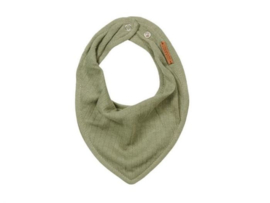 "Little Dutch" Bandana / Slabbetje, pure coll. olive met of zonder naamborduring