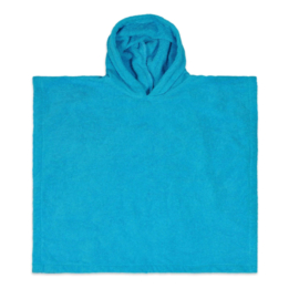 Poncho in badstof, 2-5j, turquoise, met of zonder naamborduring