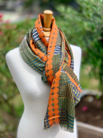 Sjaal ruit/oranje