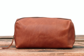 ToiletTas 100% leder "Paul Marius, cognac "