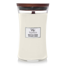 "White Tea & Jasmine" WoodWick candle large