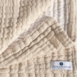 "Nordic coast company" mousseline Baby Deken, ivory white met of zonder naamborduring