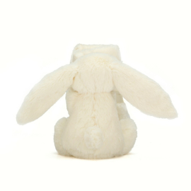 Knuffeldoekje konijn "Jellycat" gebroken wit + 1 naam geborduurd