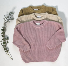 Oversised trui, beige, 2 jaar (92-98), met of zonder naamborduring
