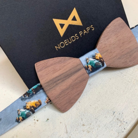 Houten vlinderdas "Noeuds Pap's", in notelaar