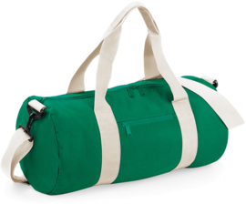 Logeertas / Weekendtas / Sporttas in sterk polyester, groen/wit, om te laten borduren