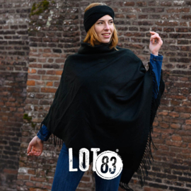 Poncho "Lot83" zwart met rolkraag