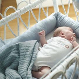 "Nordic coast company" mousseline Baby Deken, jade green met of zonder naamborduring
