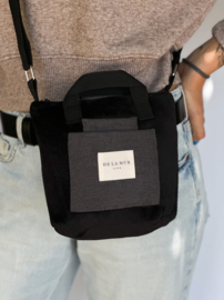 Mini Bag  "De la Mure" fluffy zwart