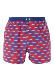 "McAlson" Boxershort met binnenbroekje, M4454 Frenchy car red & blue, L, met 2 gratis initialen geborduurd