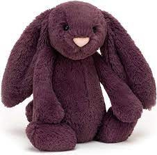 "JELLYCAT" Bashful Bunny, plum, met of zonder naamborduring