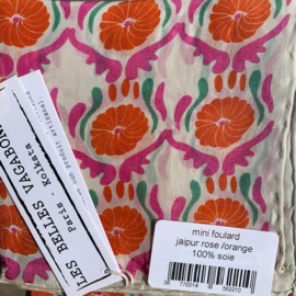 Sjaal "Les Belles Vagabondes, Jaipur rose/orange, 100% zijde