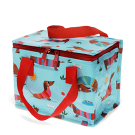 Koeltasje Rex London "Sausage dog blue" met of zonder naam geborduurd