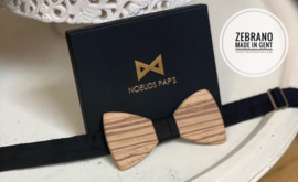 Houten vlinderdas "Noeuds Pap's", in zebrano