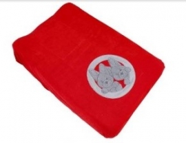 Legkussen overtrek rood + 1 naam geborduurd