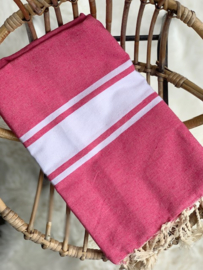 STRANDLAKEN /FOUTA, 1X2m, Fuchsia, met naamborduring