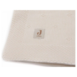 "Jollein" Baby Deken "Cosy knit/velvet" 75x100cm, gebroken wit, met of zonder naamborduring