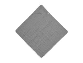 "Jollein" Badcape Wrinkled 75x75cm - Storm grey , met of zonder naamborduring