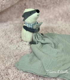 Knuffeldoekje "Jellycat" Little Rambler Badger - Das met of zonder naamborduring