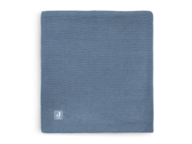 "Jollein" Baby Deken Basic Knit 75x100cm, jeans blauw, met of zonder naamborduring