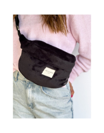 Heuptas/crossbody "De la Mure" in fluffy zwart