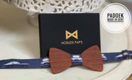 Houten vlinderdas "Noeuds Pap's", in padoek