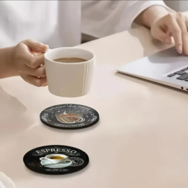 Set van 6 koffie koffie coasters - Onderzetters