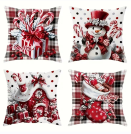 Kerst kussenhoes - set van 4 - Christmas Candy