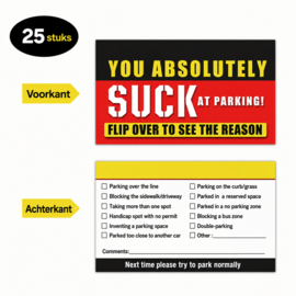 Parkeerkaartje Ergernis kaartje foutparkeerders