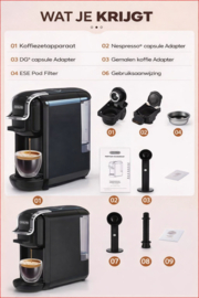 4 in 1 Koffiemachine Caffelfe-CM2005  Nespresso Dolce Gusto Koffiepads