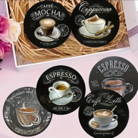Set van 6 koffie koffie coasters - Onderzetters