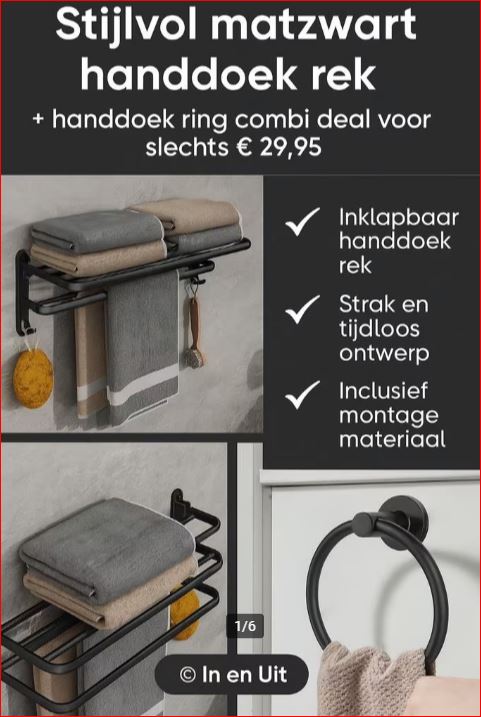 Combi deal Handdoeken rek + Handoekring