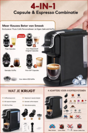 4 in 1 Koffiemachine Caffelfe-CM2005  Nespresso Dolce Gusto Koffiepads