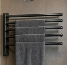 Handdoekhouder 5 Laags - Zwart
