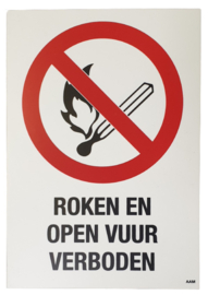 2x Bord Roken en open vuur verboden
