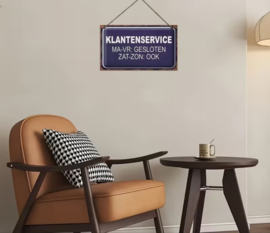Tekstbordje klantenservice  humor